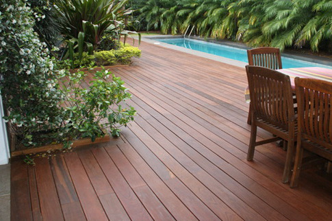 Outdoor wood decking